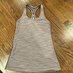 lululemon racer back tank size 6 in purple pinstripe